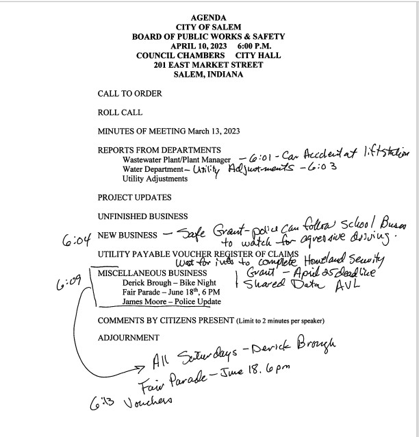 City of Salem Board of Works 10 April 2023